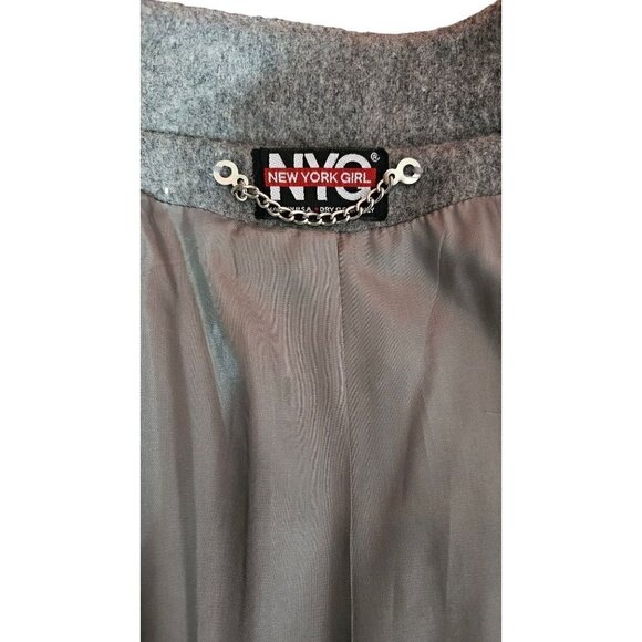 Vintage New York Girl gray feels like wool pea coat jacket size 11 - Picture 15 of 15